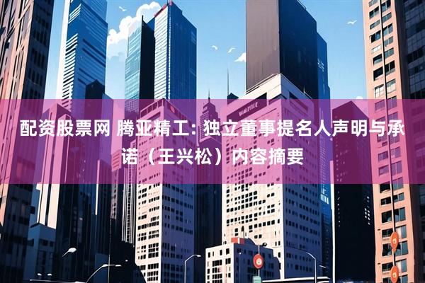 配资股票网 腾亚精工: 独立董事提名人声明与承诺（王兴松）内容摘要
